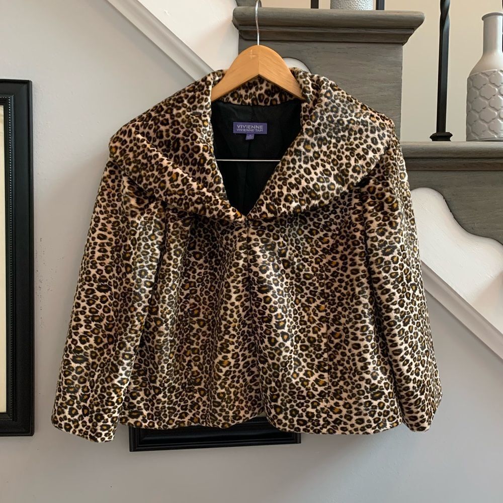 Vivienne Tam  Leopard Fur Skirt Suit sz 4 & 6 Mob Wife Chic